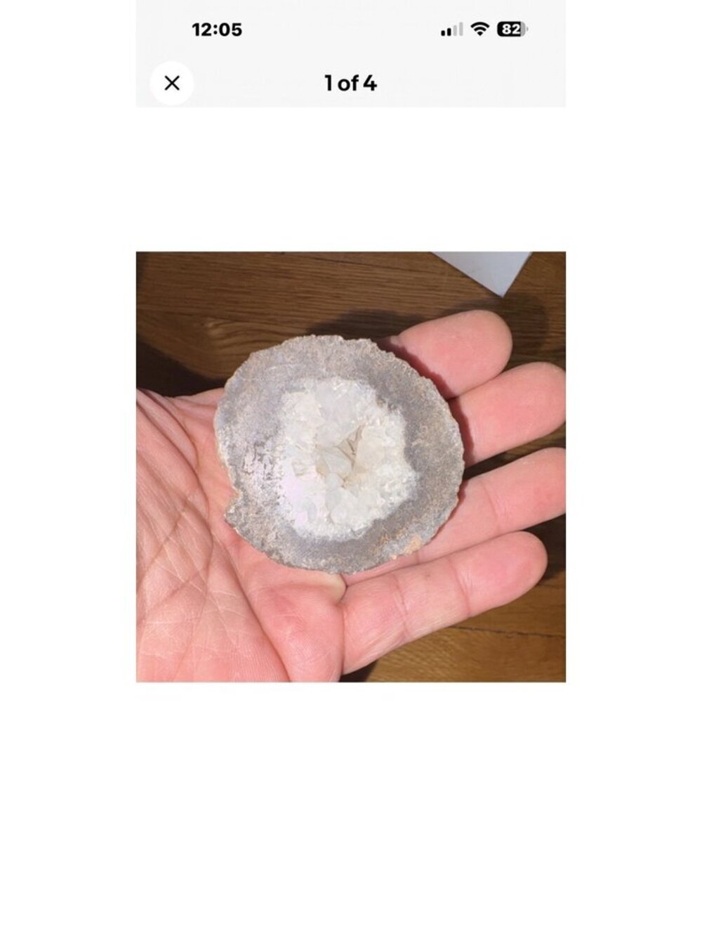 Natural Crystal Geode Slice RocNatural Crystal Geode Slice Rock Mineral Specimen